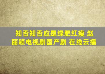 知否知否应是绿肥红瘦 赵丽颖电视剧国产剧 在线云播